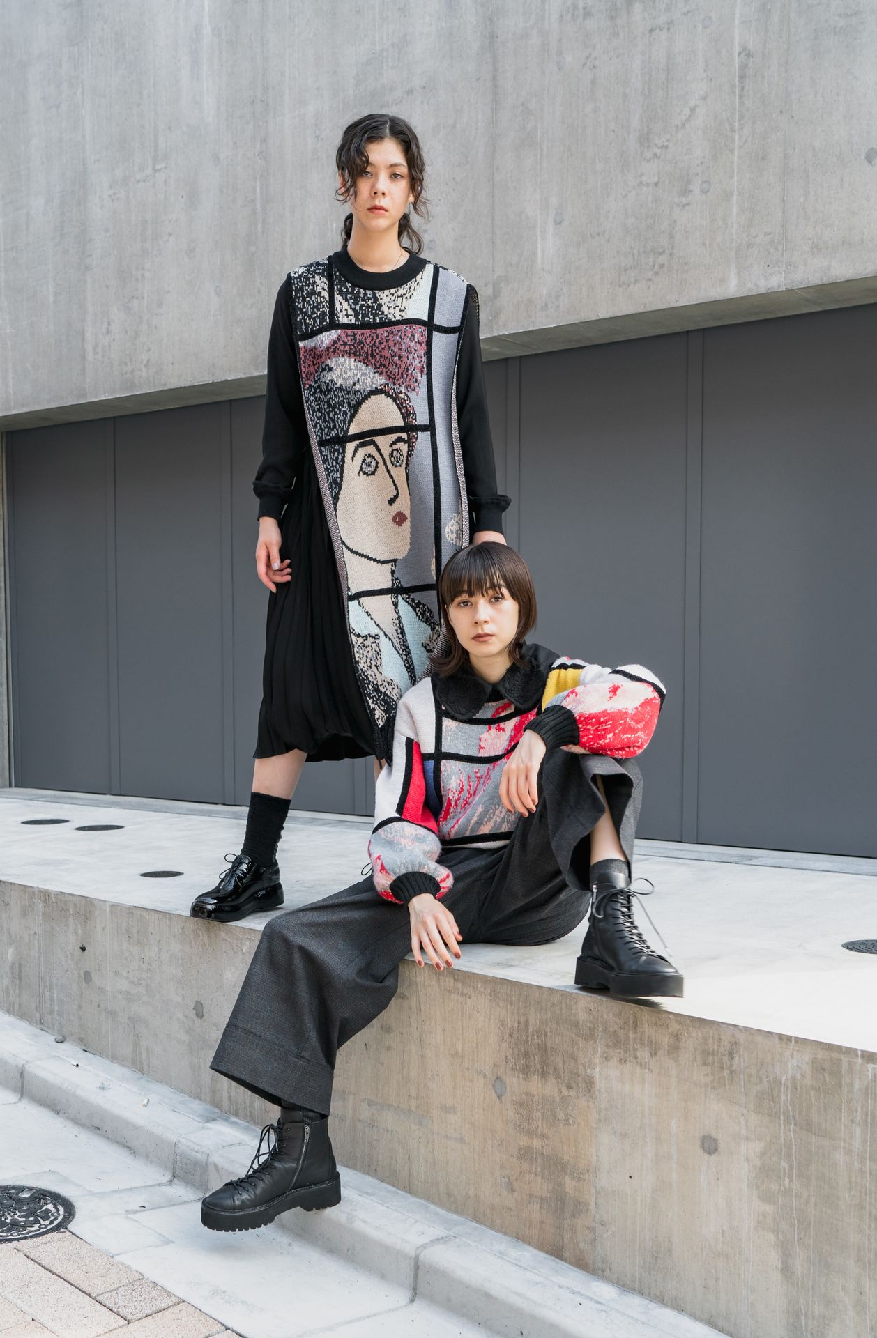 initial x piet mondriaan winter20 womenswear collection street snap 01a