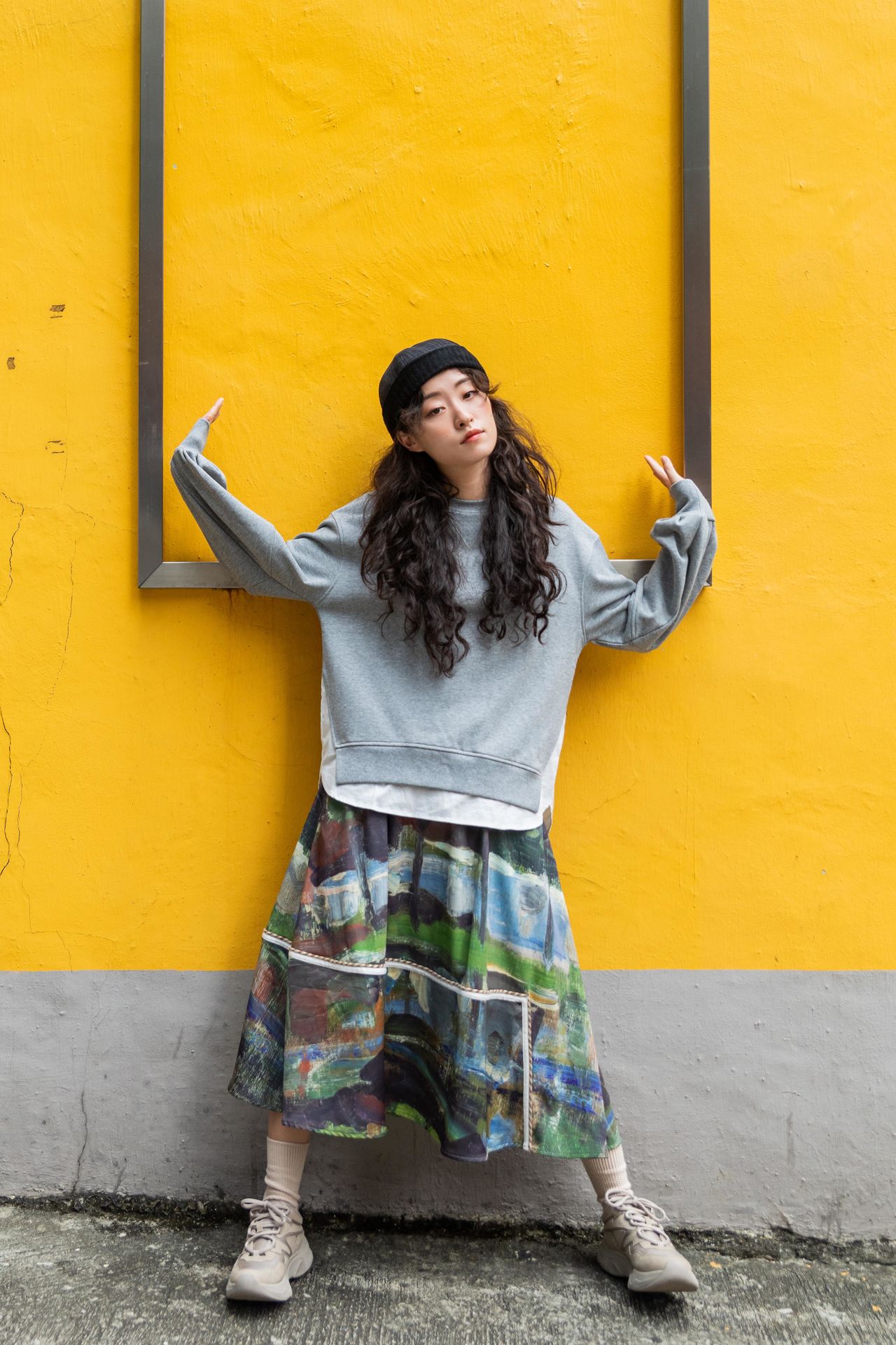 initial x piet mondriaan winter20 womenswear collection street snap 22